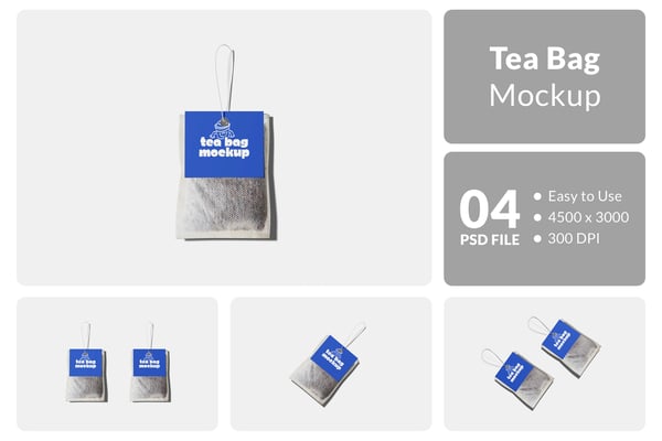 Tea Bag Packaging Mockup