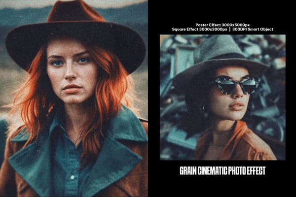Grain Cinematic Square And Poster Photo Effect