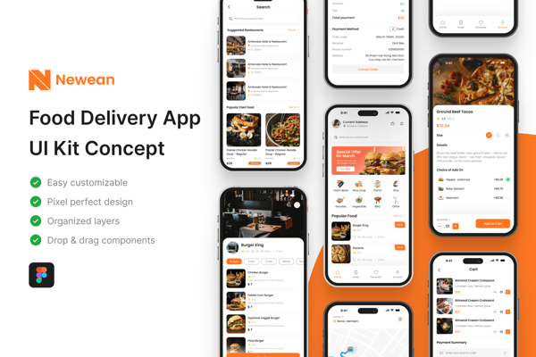 Newean - Food Delivery App UI Kit