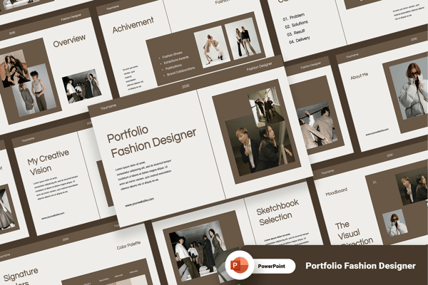 Free Portfolio Fashion Designer - PowerPoint Template