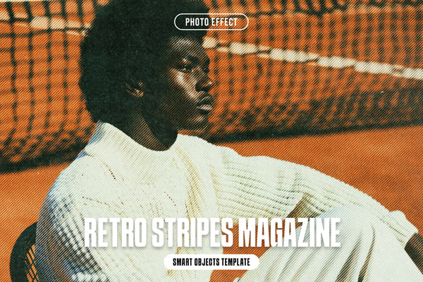 Retro Stripes Magazine Photo Effect