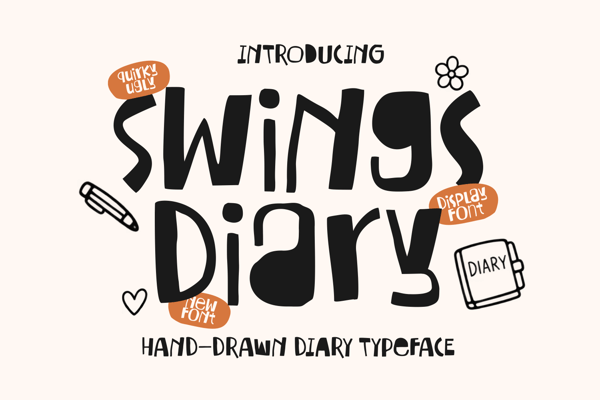 Swings Diary - Handwritten Playful Font