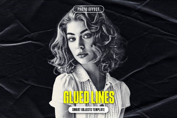 Glued Lines Photo Effect