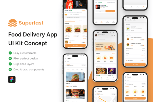 Superfast - Food Delivery App UI Kit