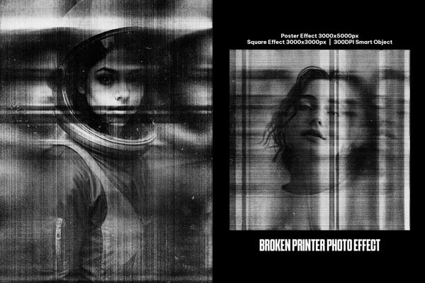 Broken Printer Square And Poster Photo Effect