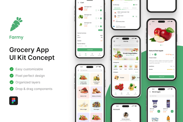 Farmy - Grocery App UI Kit