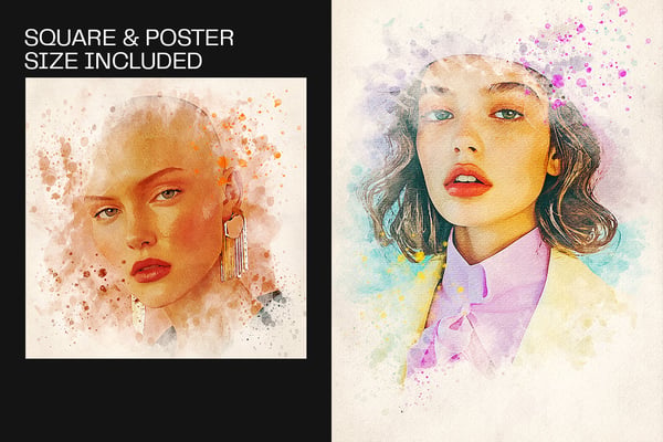 Ink Splatter Square And Poster Photo Effect