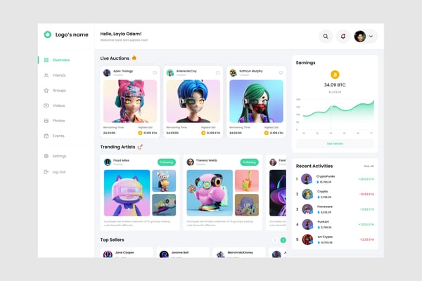 NFT Marketplace Dashboard UI Kit