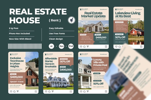 Real Estate Pastels Instagram Post
