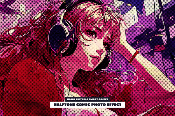Halftone Comic Photo Effect