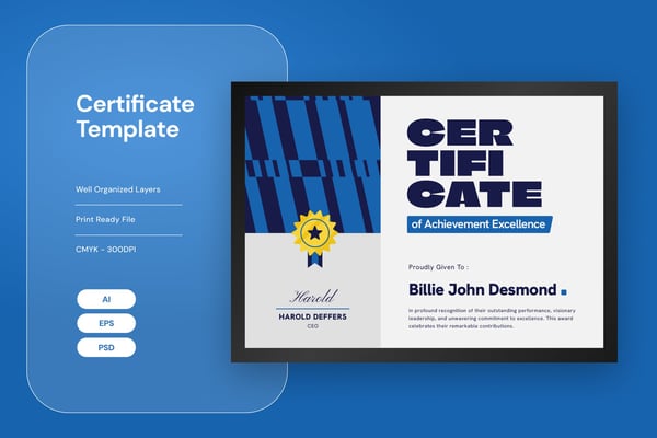 Achievement Excellence - Certificate Template