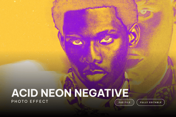Acid Neon Negative Photo Effect 