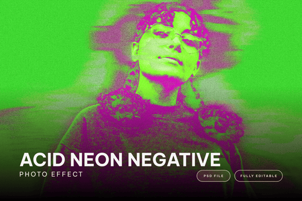 Acid Neon Negative Photo Effect 