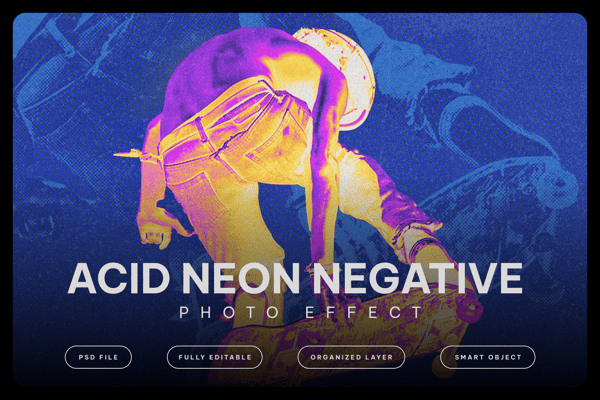Acid Neon Negative Photo Effect
