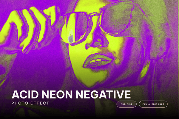 Acid Neon Negative Photo Effect 