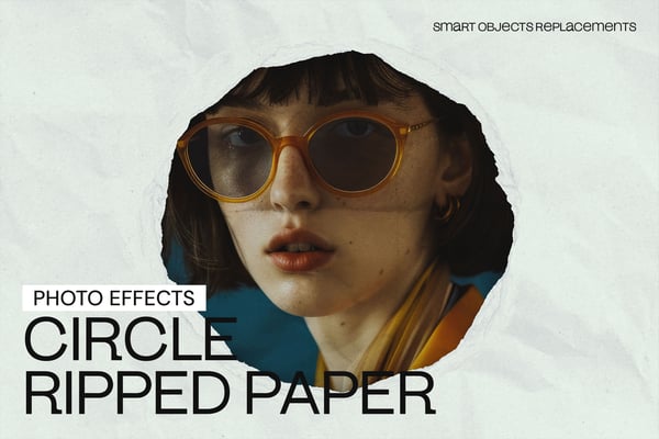Circle Ripped Paper Photo Effect