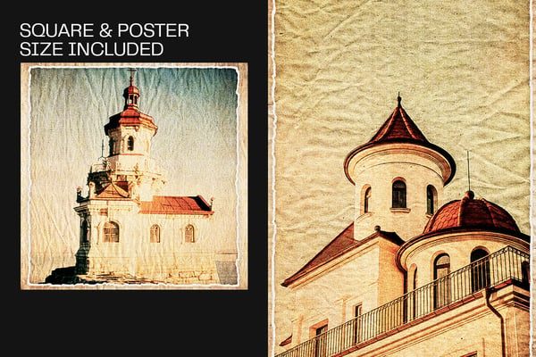 Retro Postcard Square And Poster Photo Effect