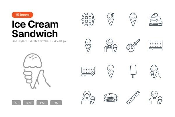 Ice Cream Sandwich Icon Set