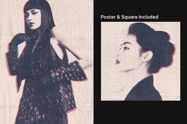 Vintage Overprint Square And Poster Photo Effect