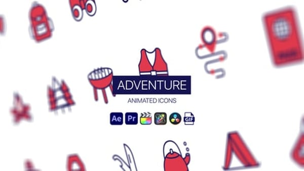 Adventure Animated Icons - Travel Adventure Motion Icons Animation Pack