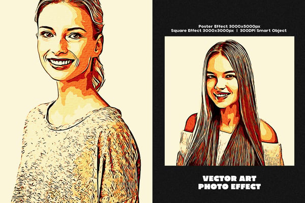 Vector Art Square And Poster Photo Effect