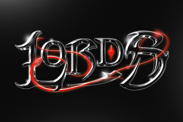 Black Chrome Text Effect