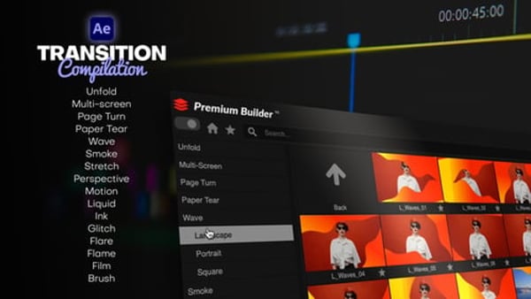 After Effects Transition Pack: 16 Categories in Landscape, Square & Vertical (No Plugins)