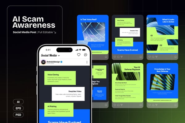 AI Scam Awareness Social Media Instagram Post