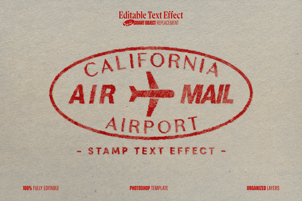 Air Mail Stamp Text Effect 014