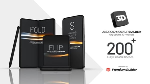Android Mockup Builder for After Effects – 200+ 3D App/Web Scenes, E3D