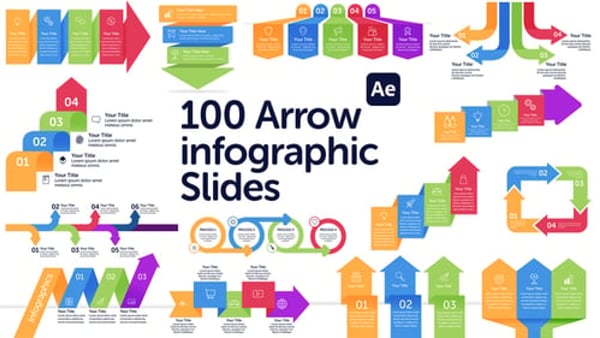 Animated Arrow Infographic Slides for After Effects – 102 Growth Charts