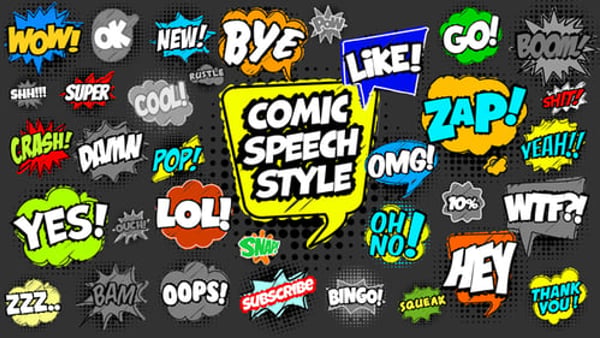 Animated Comic Speech Bubbles for Premiere Pro | 50 MOGRT Text Effects