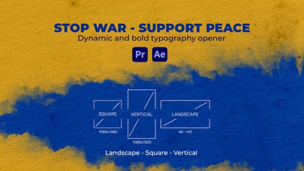 Anti-War Peace Typography Opener for After Effects and Premiere Pro MOGRT