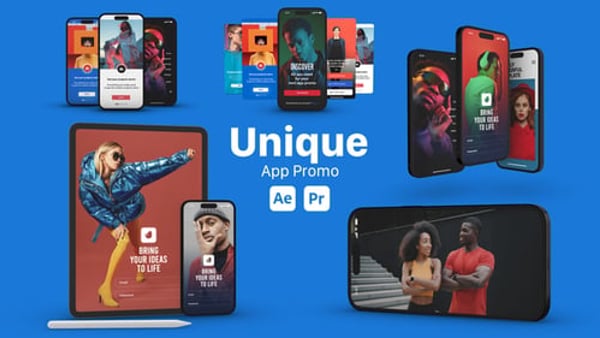 App Promo Mockup for After Effects & Premiere Pro – Smartphone & Tablet Devices