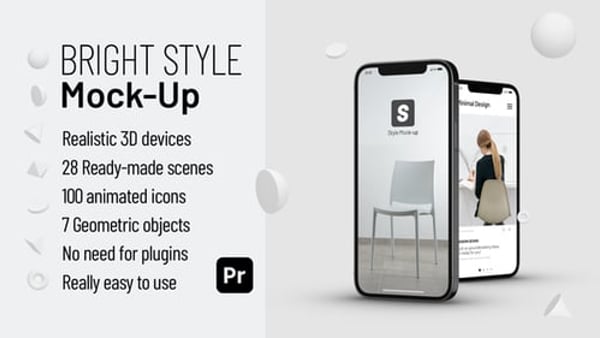 App Promo Mockup for Premiere Pro | 28 3D Smartphone Showcase Scenes