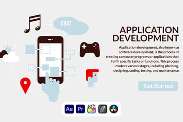 Application Development Design Concept - Mobile App Development Presentation Animation Template