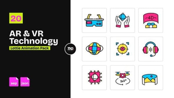 AR And VR Technology Icons Pack | After Effects & Lottie Animation