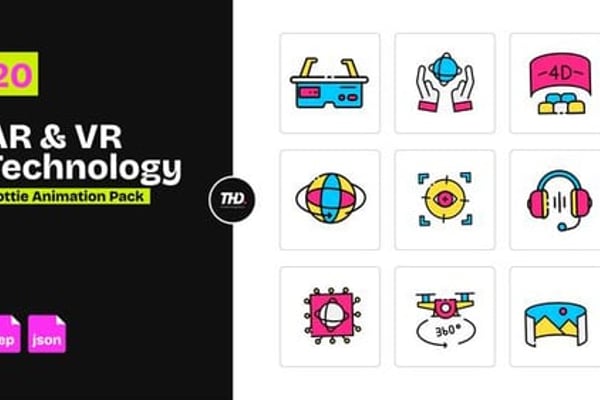 AR And VR Technology Icons Pack | After Effects & Lottie Animation