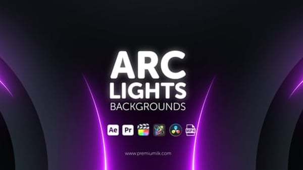 Arc Lights Backgrounds - Curved Light Streak Motion Animation Pack