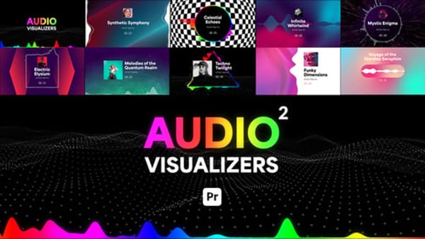 Audio Visualizers Pack 2 for Premiere Pro - Music Spectrum Audio React Motion Graphics Pack