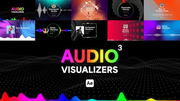 Audio Visualizers Pack 3 - Music Spectrum Audio React Motion Graphics Pack