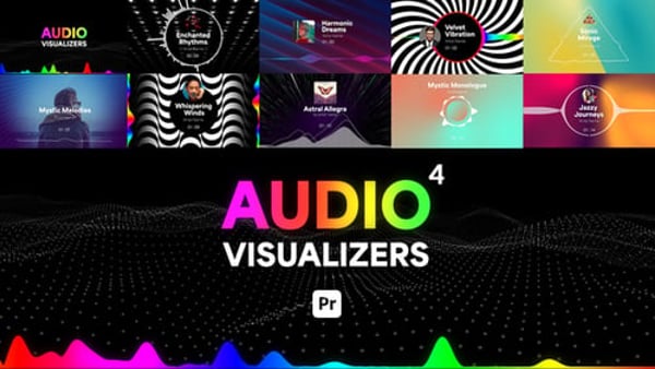 Audio Visualizers Pack 4 for Premiere Pro - Music Spectrum Audio React Motion Graphics Pack