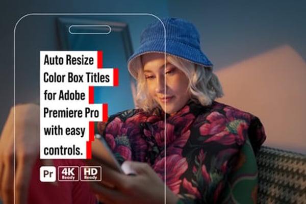 Auto Resize Color Box Titles for Premiere Pro - Dynamic Responsive Text Box Animation Template