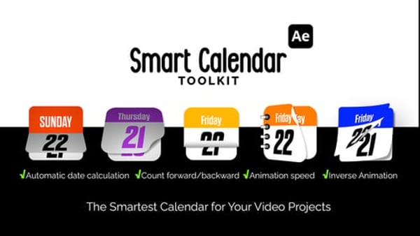 Automatic Date Calendar Toolkit for After Effects – Animated Schedules & Timelines