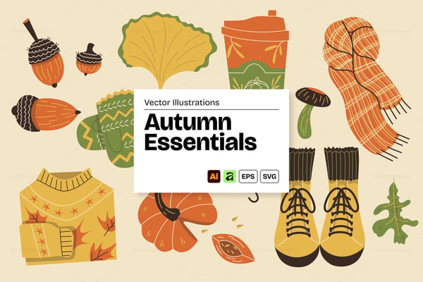 Autumn Essentials Vector Illustration - Vol. 01