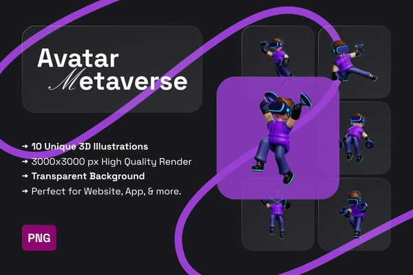 Free Avatar Metaverse 3D Illustration Pack Vol. 01