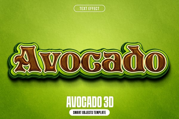 Avocado 3D Text Effect