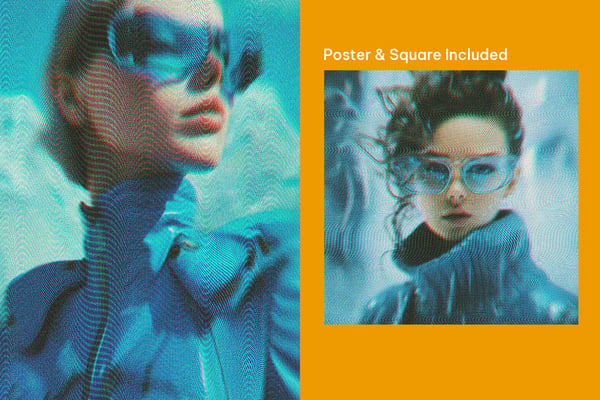 Screen Flicker Square And Poster Photo Effect