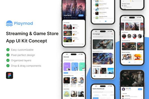 Playmod - Streaming & Game Store App UI Kit