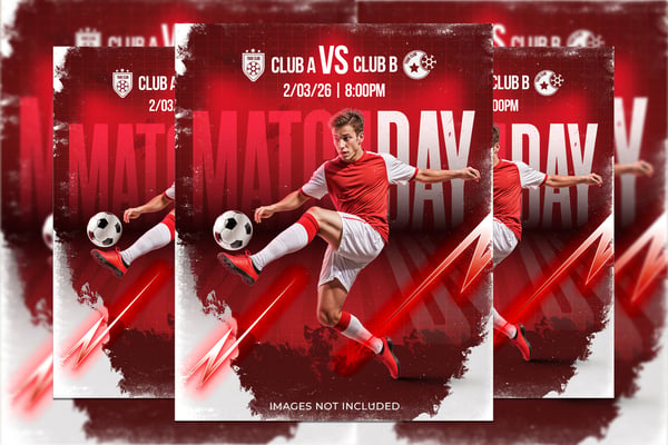 Soccer Match Day Flyer Template – Football Social Media Banner Design